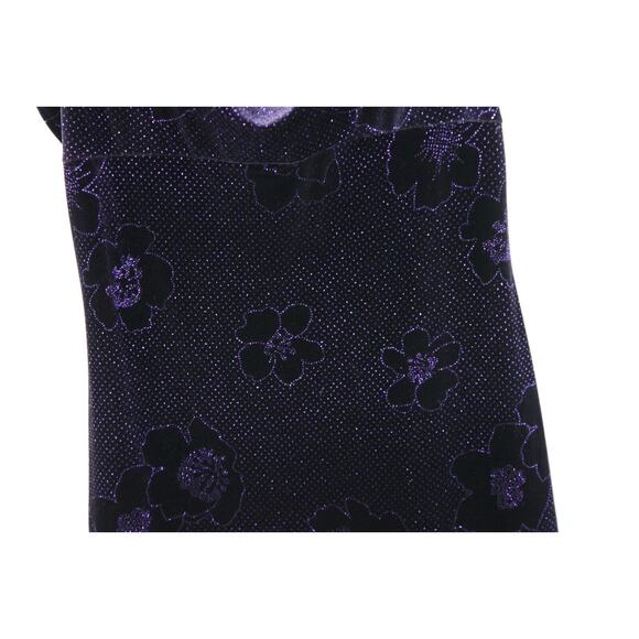 Necessary Objects Dress L Y2K 90s Purple Velvet Glitter Drape Neck Whimsigoth - Picture 6 of 8